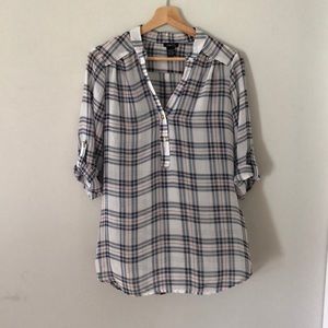 Sheer Plaid Top